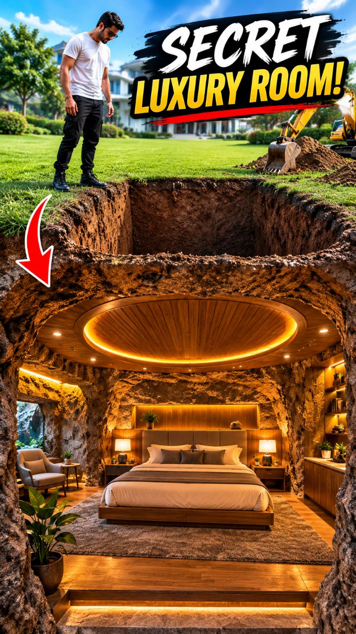 Building a Secret Underground Luxury Bedroom! 😱🔥 #Shorts