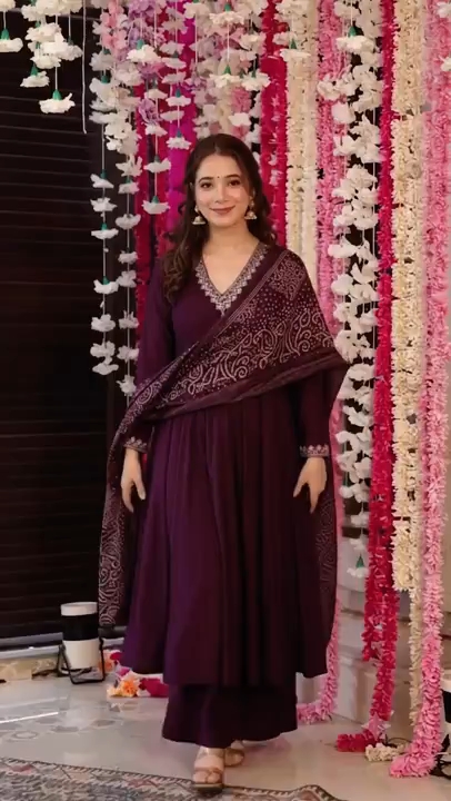 Super Comfortable Purple Bandhani Anarkali Set Review ✨ | Meesho Festive Ethnic Wear Haul! 👗