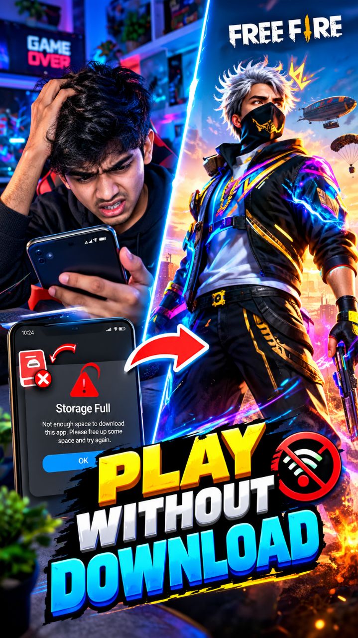 Play Free Fire Without Download! 🔥 (Storage Full Problem Solved)