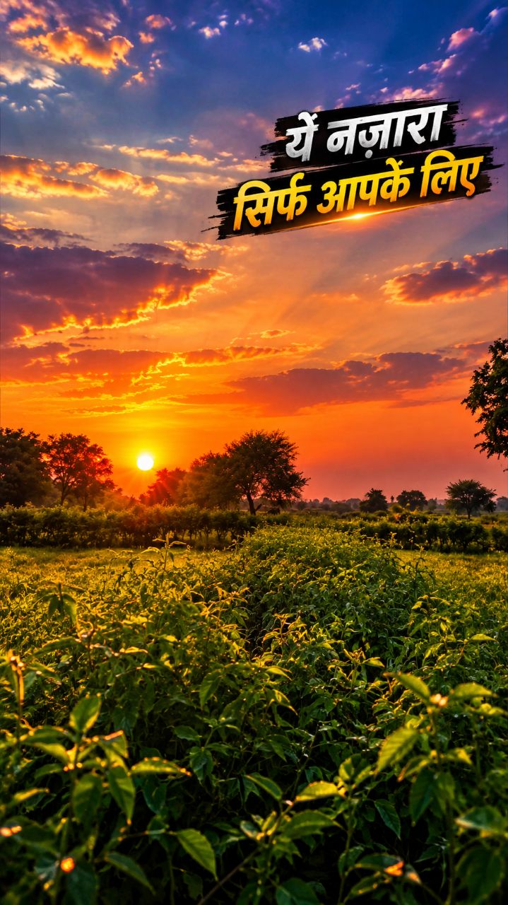शाम ने आज धरती को स्वर्ग बना दिया! 🌅💚#short#trending#bideo#nature#