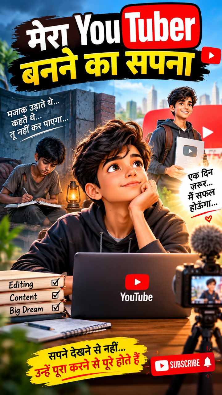 YouTuber बनने का सपना 🎥 | एक गरीब लड़के की मेहनत की कहानी 💯 | Hindi Motivational Story