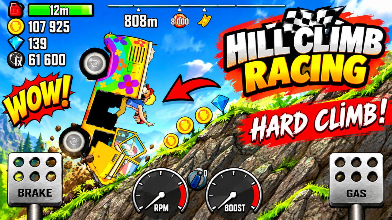 Hill Climb Racing 🚗 Super WOW! 😱 Hardest Mountain Climb 🔥