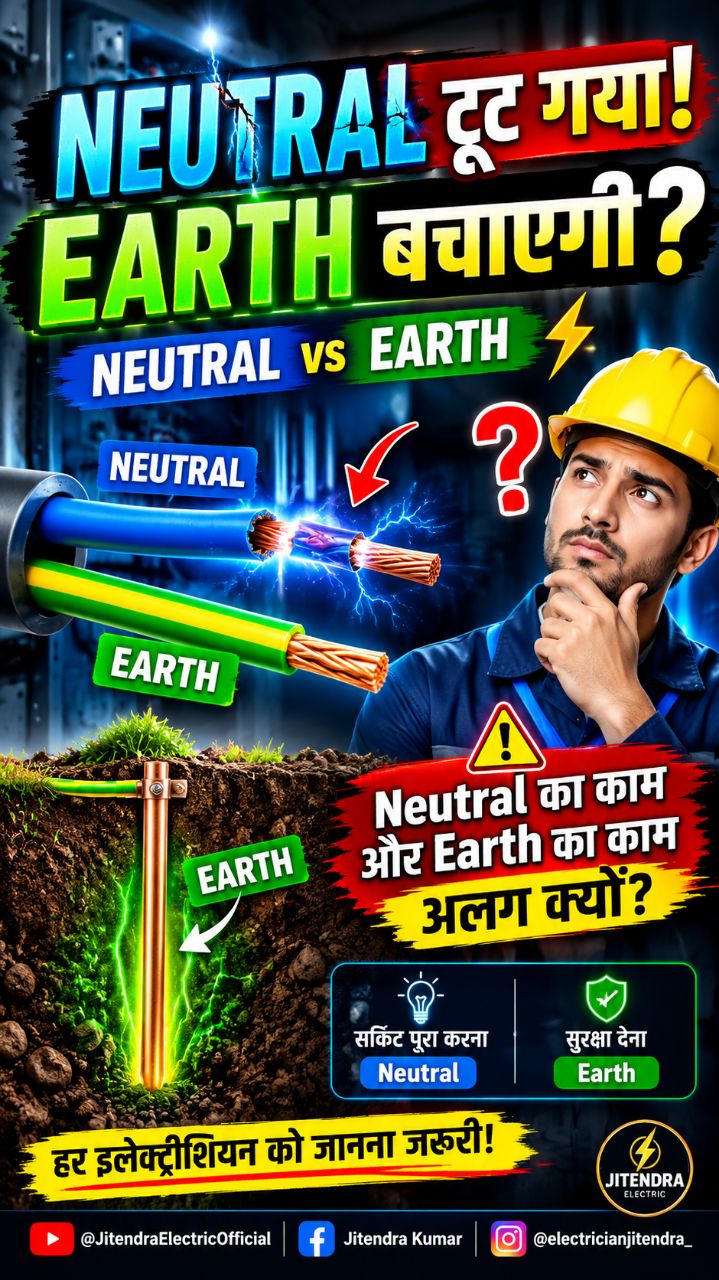 Neutral टूट जाए तो क्या Earth काम करेगी? 😱⚡ | Neutral vs Earth #Shorts