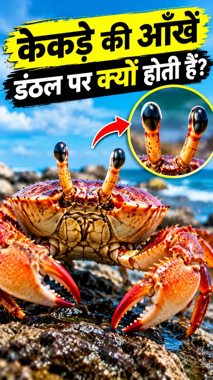 केकड़े की आँखें डंठल पर क्यों होती हैं? 🦀😱 #shorts