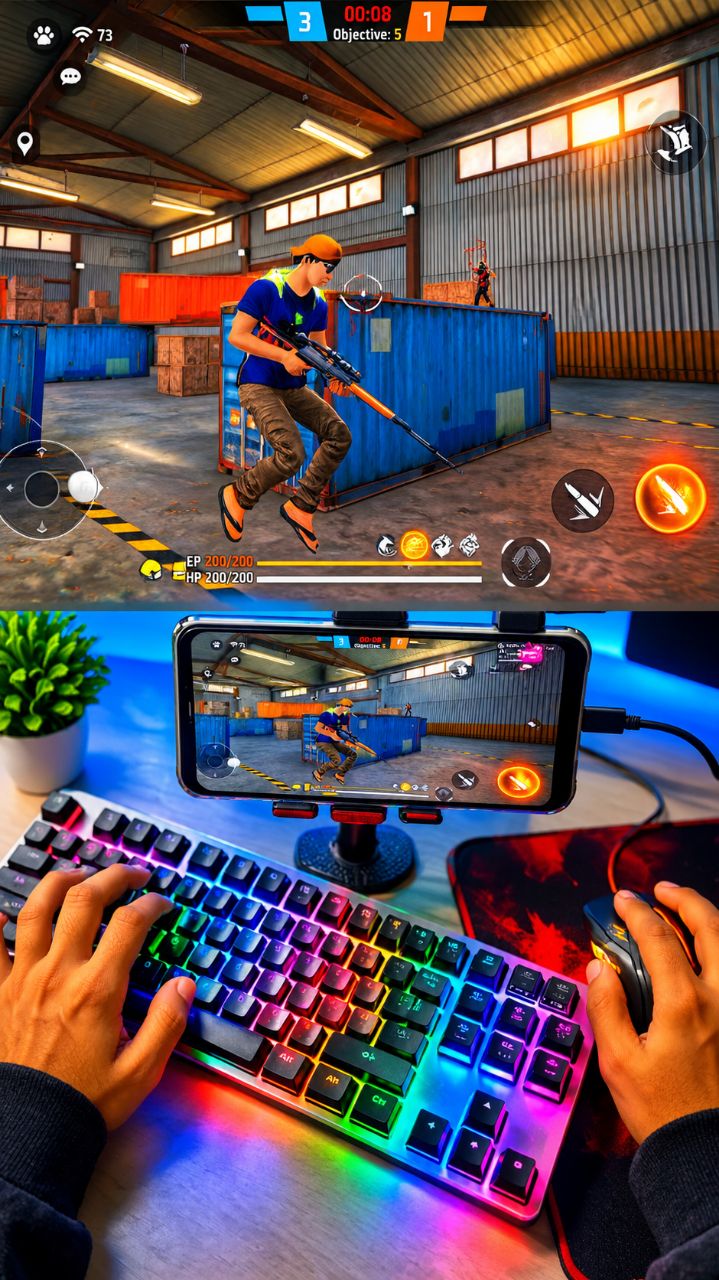 Keyboard & Mouse in Mobile 😱🔥 Free Fire Fast Gameplay | P41 FF #shorts
