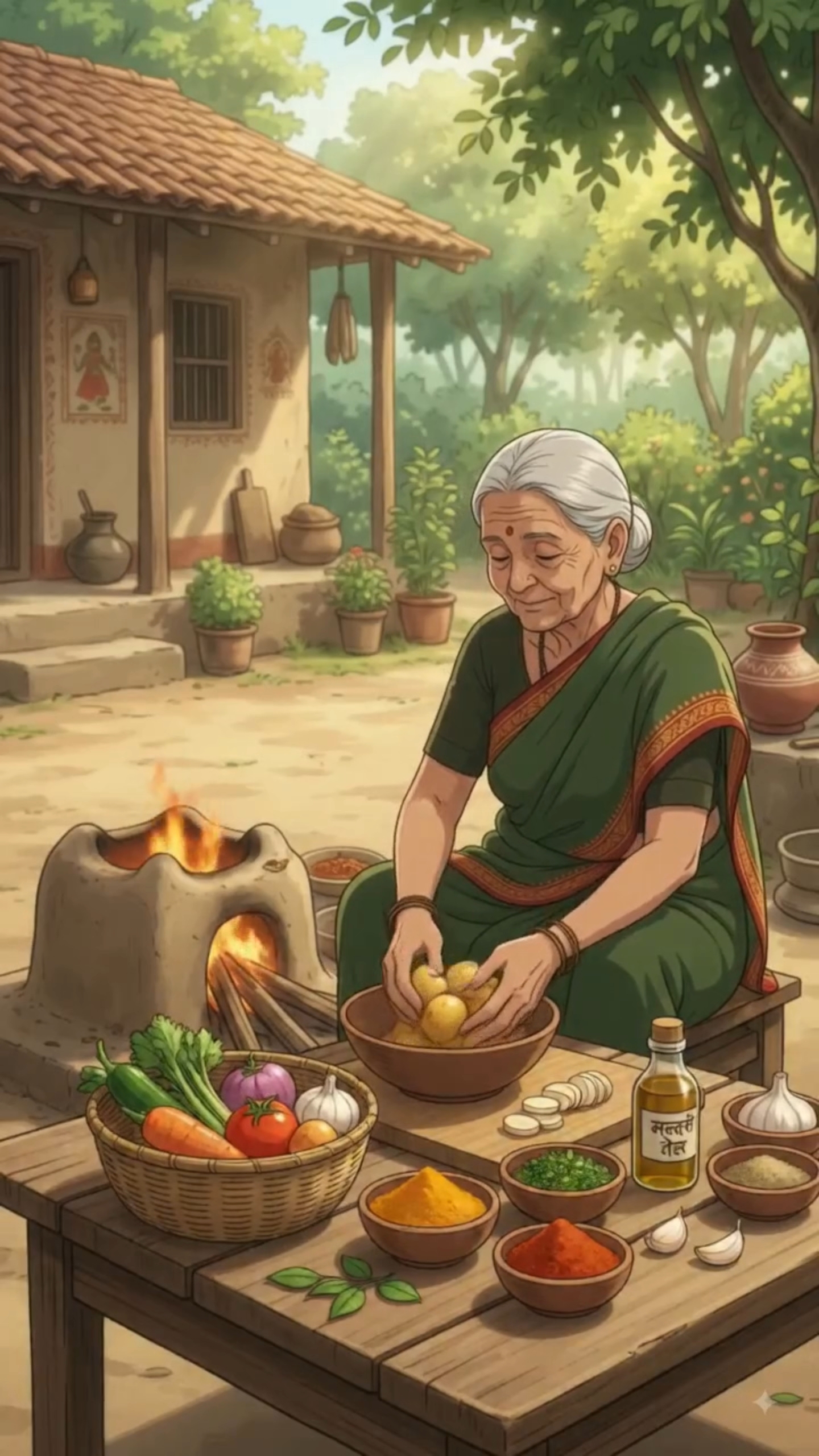 दादी ने बाँस के अंदर बनाया अनोखा दम आलू 😱🎋🥔 | गाँव की देसी रसोई ❤️