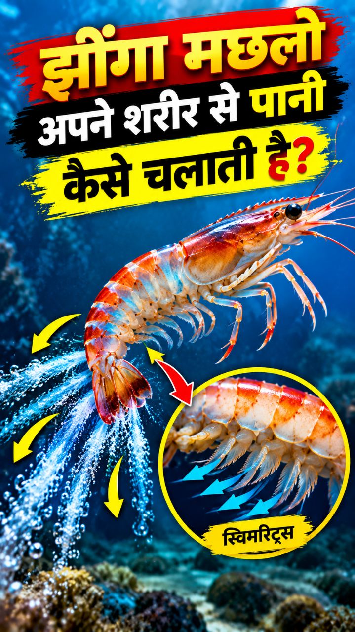 झींगा मछली पानी कैसे चलाती है? 🦐😱 #shorts