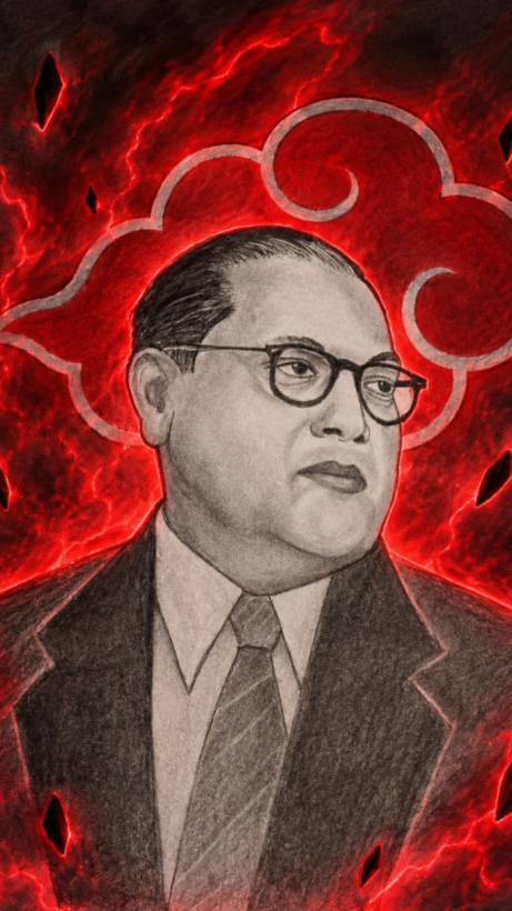 🔥 Dr. Babasaheb Ambedkar Ji Pencil Sketch ✍️💙 | Drawing with Red Aura Effect 🔴