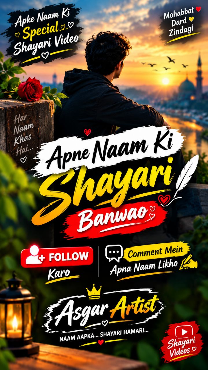 ❤️ Apne Naam Ki Shayari Banwao 🥀 | Follow Karo Aur Naam Comment Karo ✍️🔥