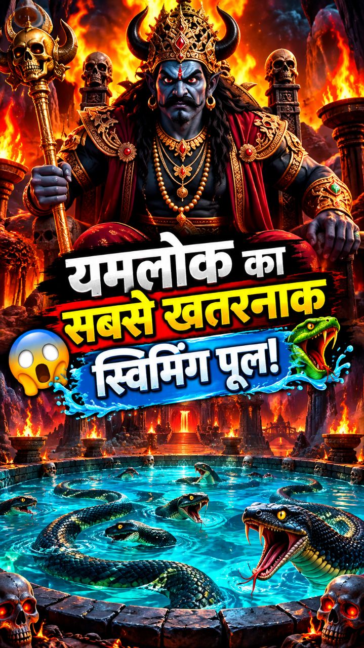 यमलोक में सापों का स्विमिंग पूल 😱🐍 | यमराज का खौफनाक साम्राज्य 💀🔥 #shorts