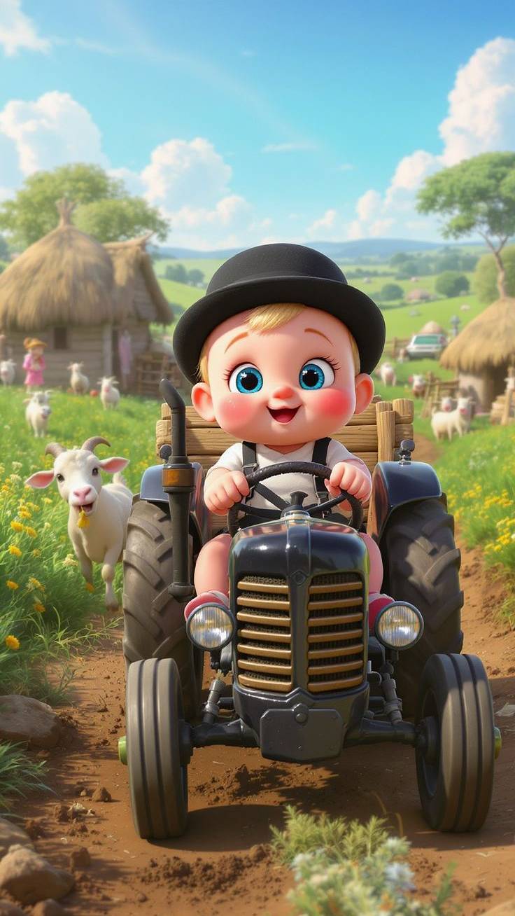 🚜👶 नन्हा किसान चला रहा ट्रैक्टर! 🌾🐐 गाँव की मजेदार सैर 😂