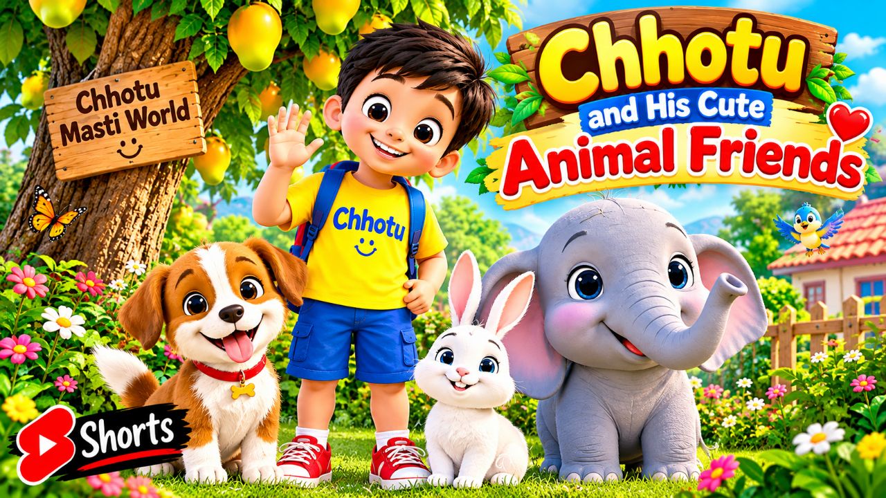 Chhotu and His Cute Animal Friends 🐘🐰🐶 | Amazing Animal Friendship ❤️ #Shorts
