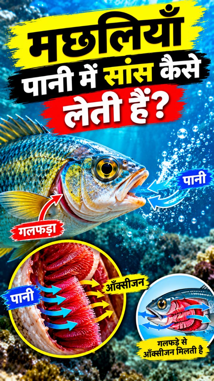मछलियाँ पानी में सांस कैसे लेती हैं? 🐟😱 #shorts