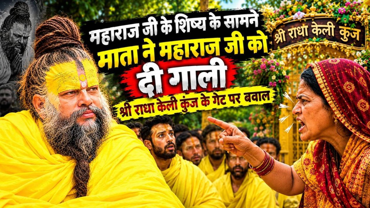 महाराज जी के शिष्य के सामने माता ने दी गाली 😱 श्री राधा केली कुंज के गेट पर बवाल | Premanand Ji Mah
