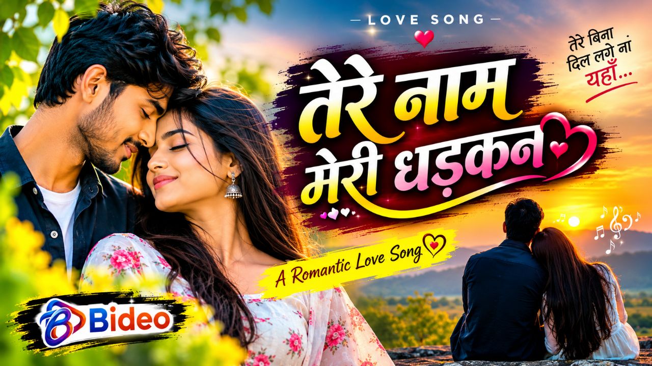 तेरे नाम मेरी धड़कन | दिल को छू लेने वाला रोमांटिक हिंदी लव सॉन्ग | #Bideo #LoveSong #HindiLoveSong