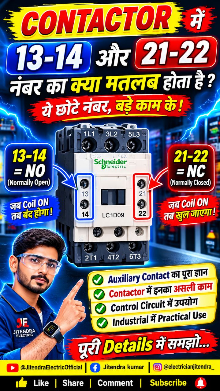Contactor में 13-14 और 21-22 का क्या मतलब है? 😱 NO और NC Explained |
