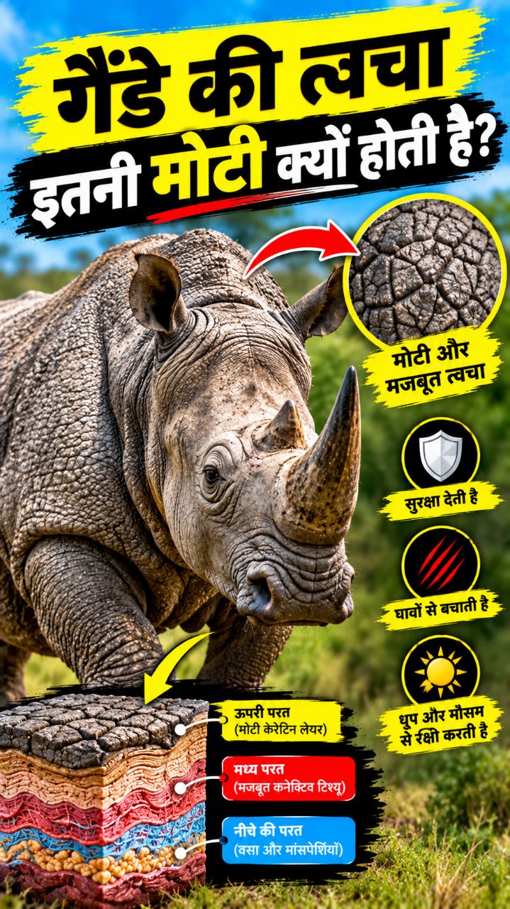 गैंडे की त्वचा इतनी मोटी क्यों होती है? #shorts