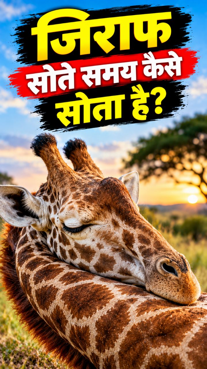 जिराफ सोते समय कैसे सोता है? 🦒😱 #shorts
