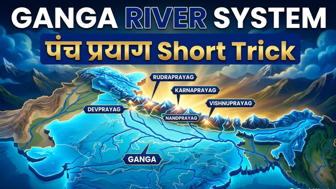 Ganga River System & Panch Prayag Map Trick | 15 मिनट में पूरा नदी तंत्र याद करें