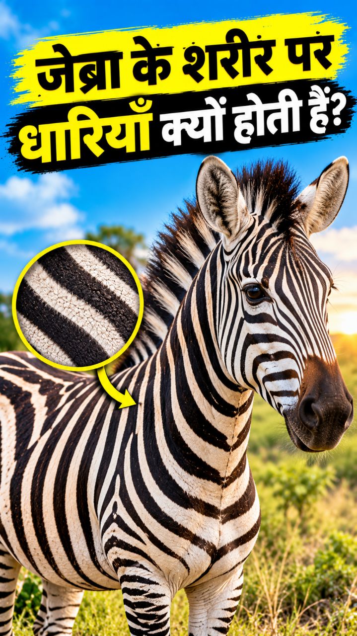 ज़ेब्रा के शरीर पर धारियाँ क्यों होती हैं? 🦓😱 #shorts