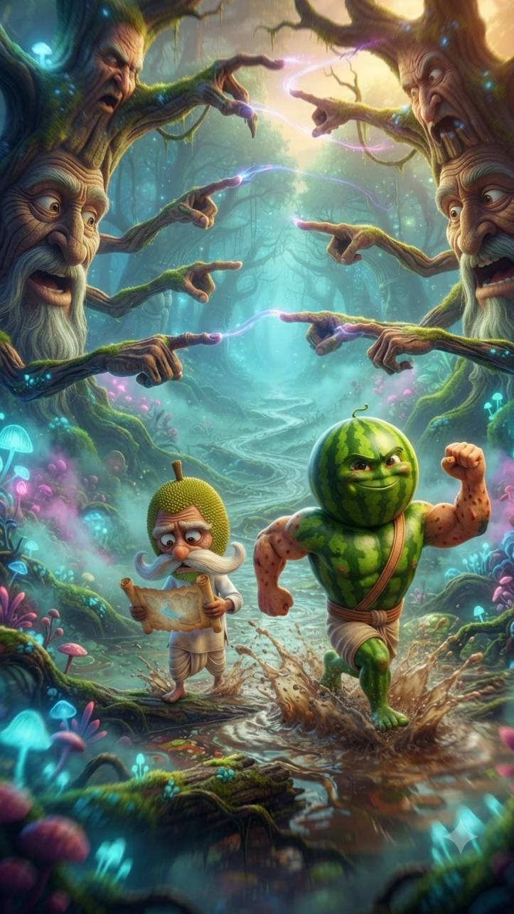 Jackfruit Grandpa & The Lost Magical Well 🍈🪣 | Epic AI Fantasy Story 😱🔥 #Shorts