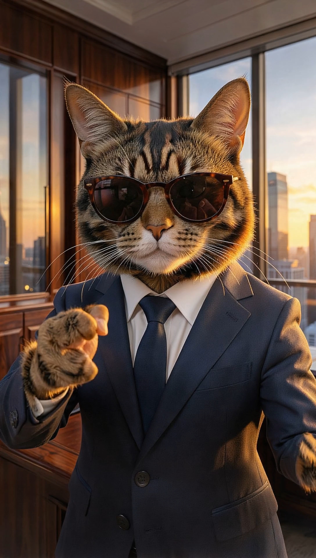 🔥 Title: This Cool Cat Looks Like a Billionaire Boss 😎🐱 | AI Cat #Shorts