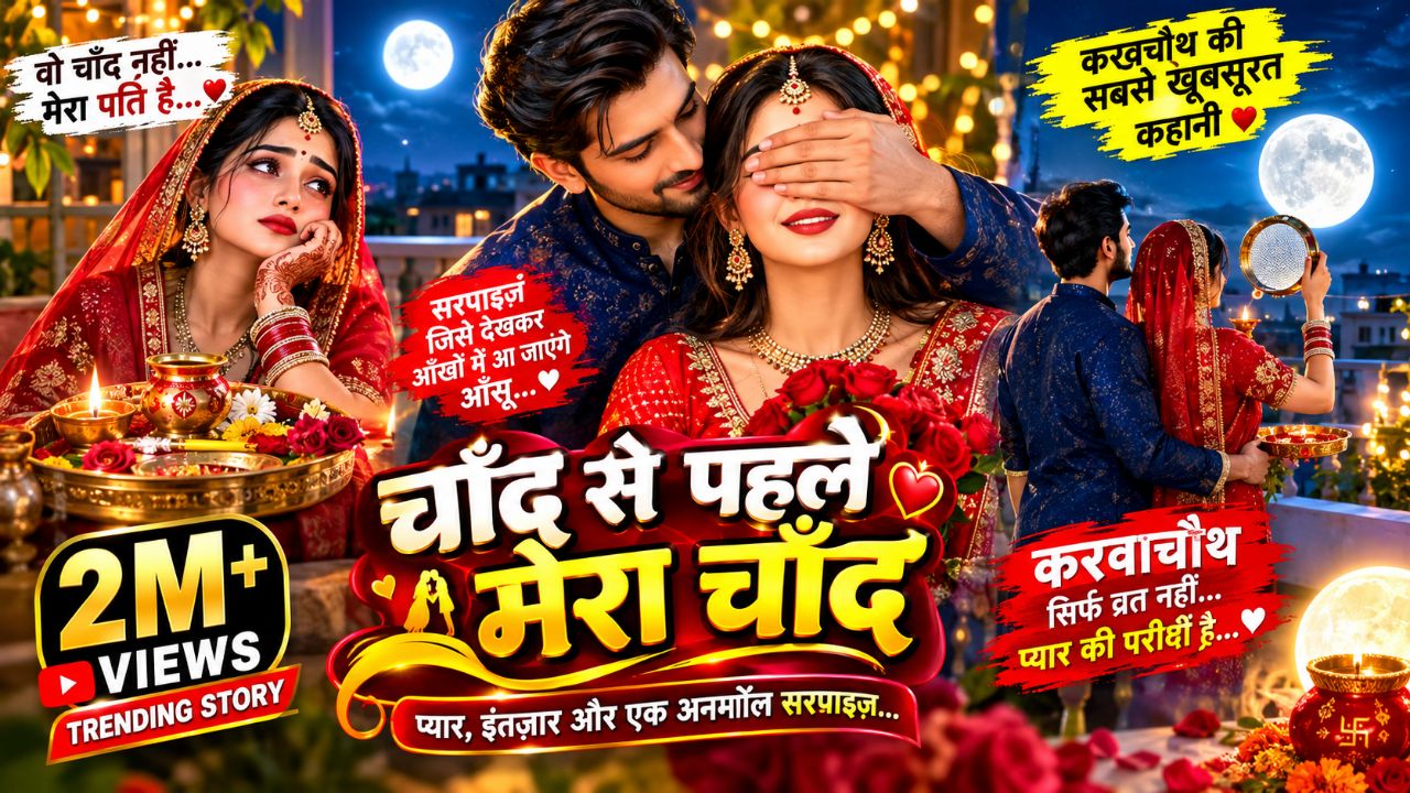 🥹 करवाचौथ पर पति का ऐसा सरप्राइज़ ❤️ देखकर रो पड़ी पत्नी! 🌙 | Karwa Chauth Love Story 2026