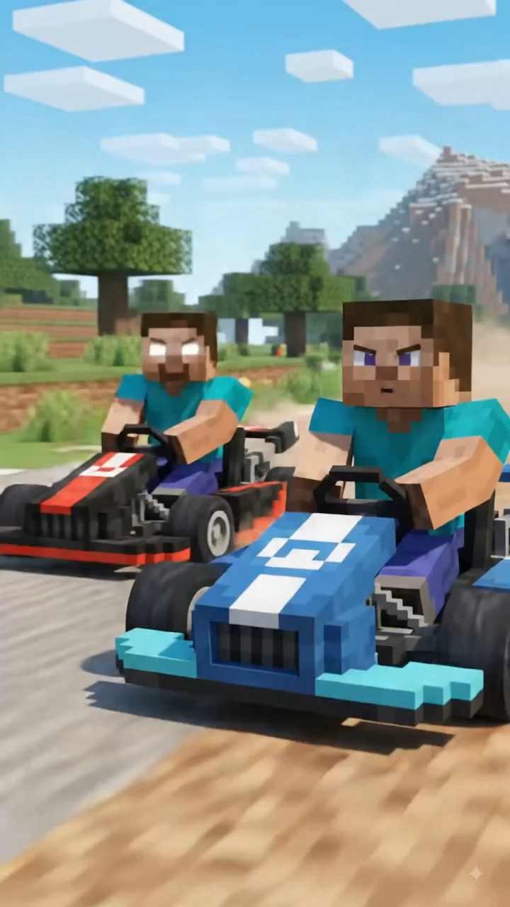 Steve vs Herobrine Epic Racing Battle!🏎️🎮 Minecraft Animation #gokart #racing #minecraft