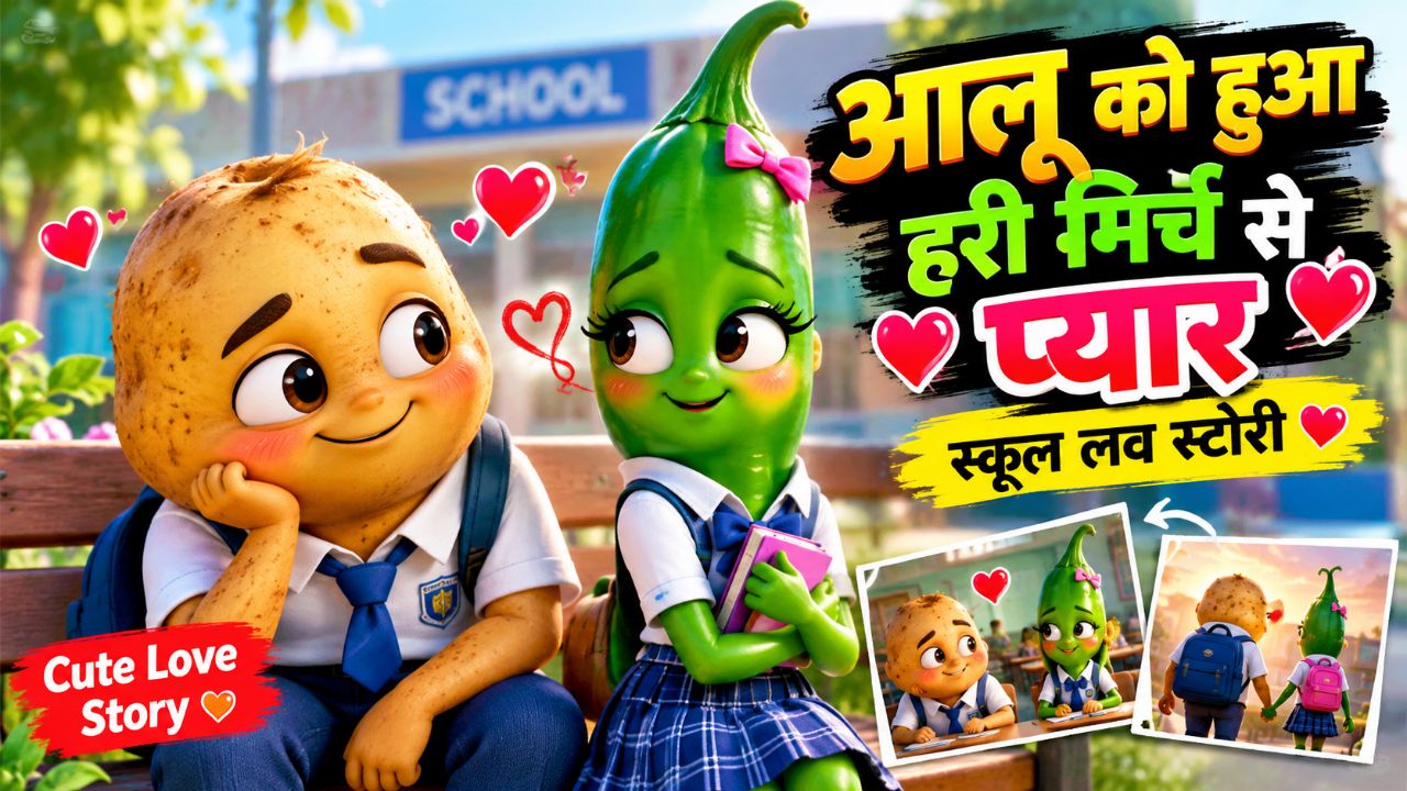 Aloo Fell in Love with Green Chilli ❤️🥔🌶️ | School Love Story #Shorts