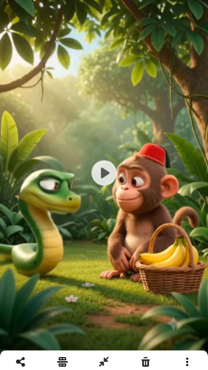 🐍🐒 સાપ અને વાંદરાની મજેદાર મિત્રતા 😂 | Funny Animal Story 🤣 #Shorts