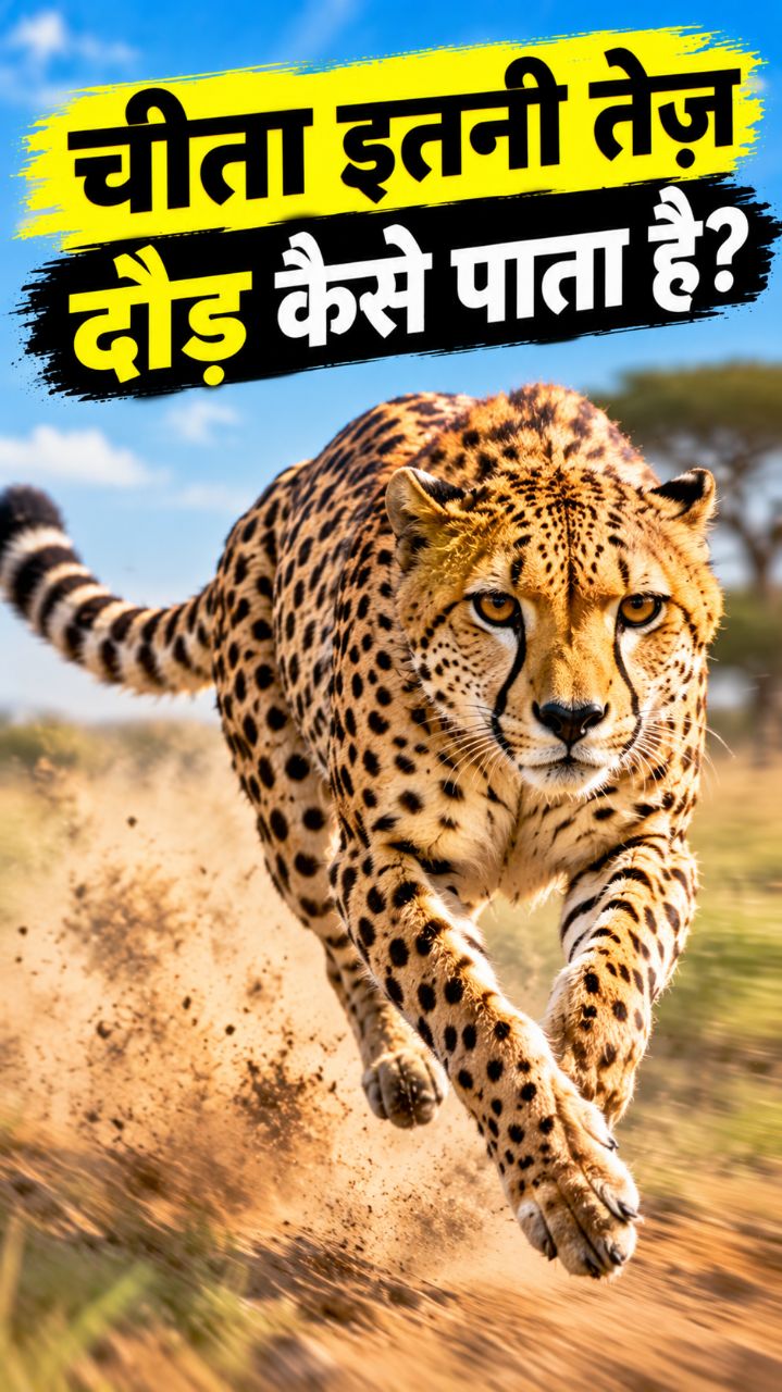 चीता इतनी तेज़ कैसे दौड़ता है? 🐆⚡ #shorts