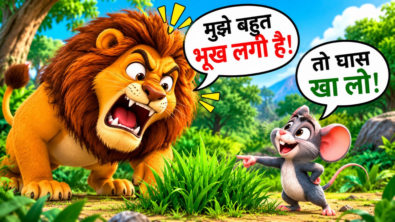 भूखा शेर और चालाक चूहा 😂🦁🐭 | Funny Animal Comedy #Shorts