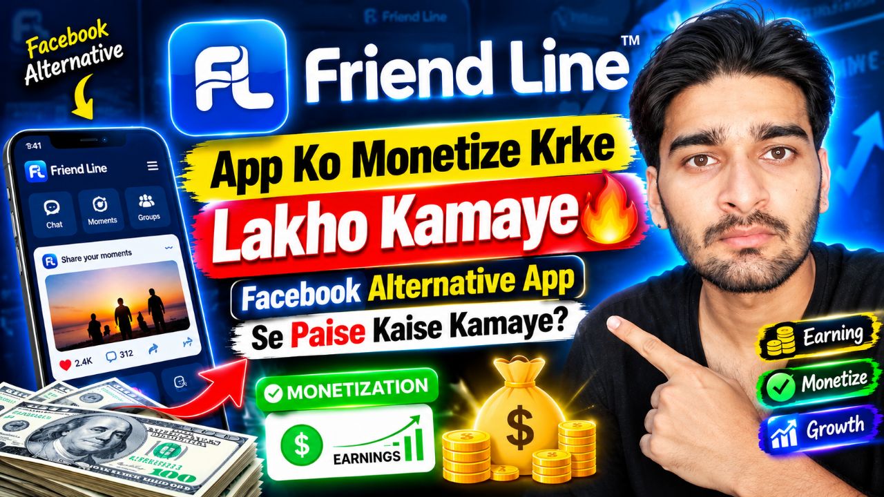 Friend Line App Monetization 🔥 | Facebook Alternative App Se Paise Kaise Kamaye?