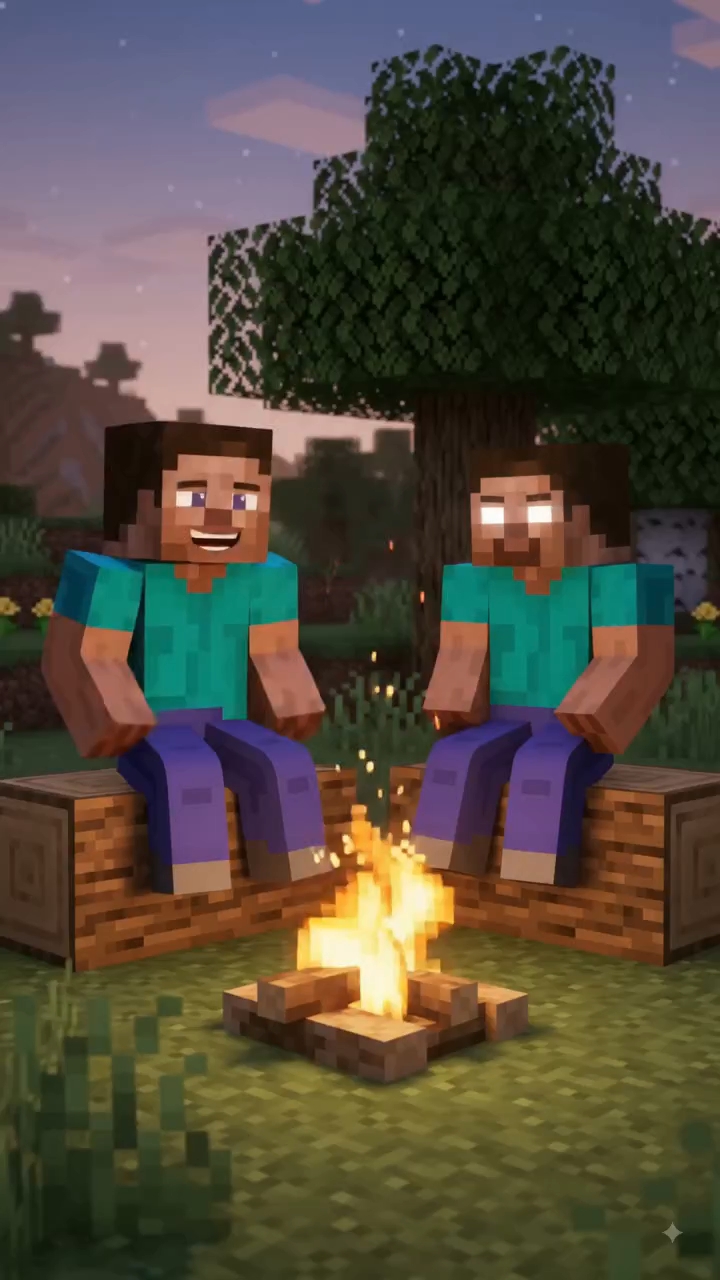तुझ्याशिवाय गेममध्ये मज्जा नाही! 🎮🤝 Steve & Herobrine Friendship #friendship #marathi #aiart