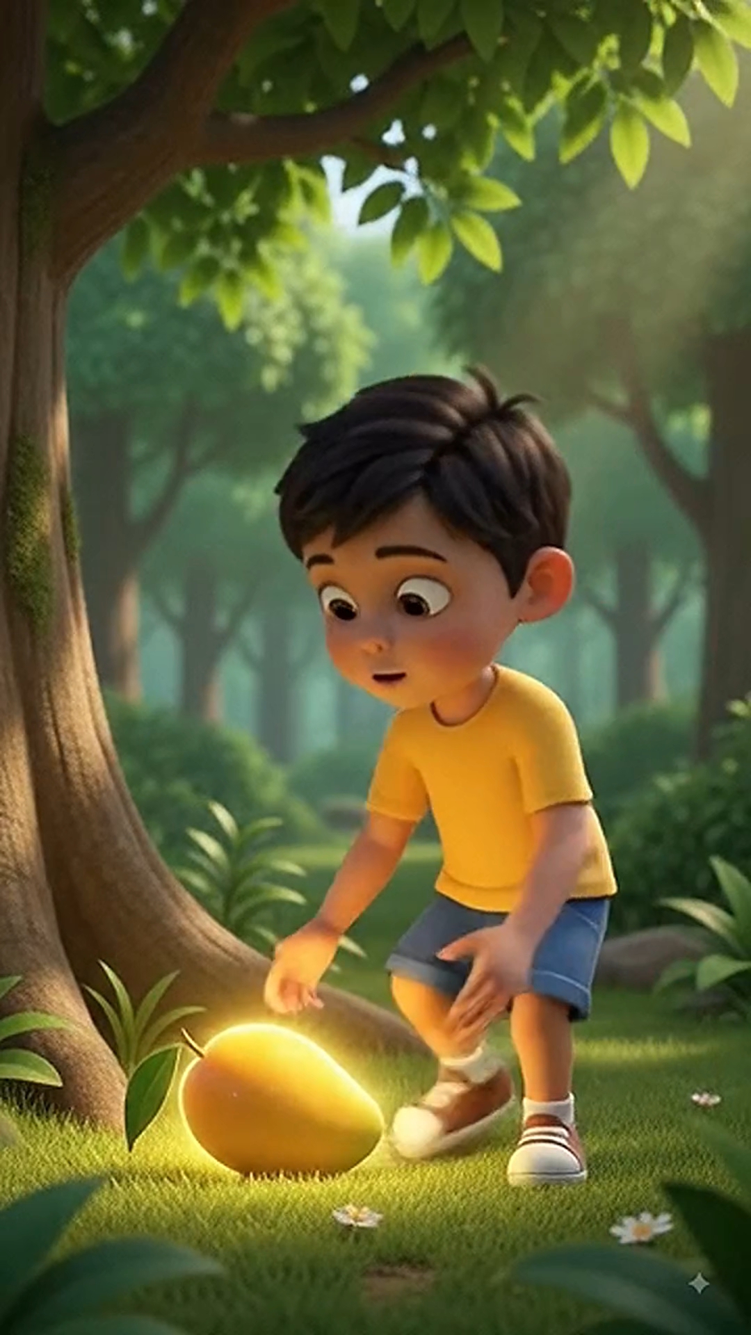 : 🧒✨ छोटा बच्चा और जादुई आम 🍋 | हिंदी 3D कार्टून कहानी | मजेदार बच्चों की कहानी #Shorts