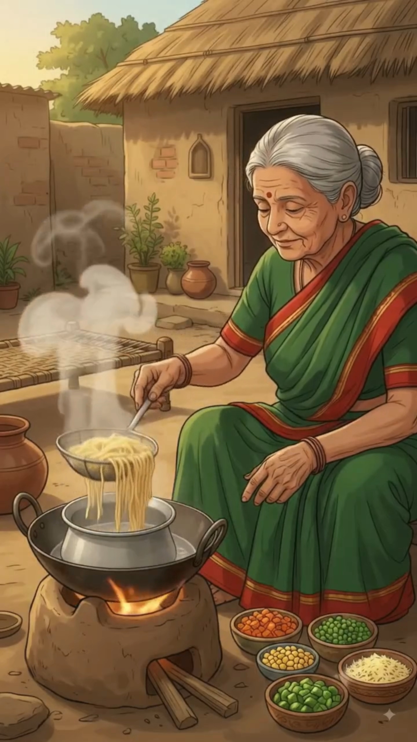 दादी ने बनाई कुरकुरी मैगी बास्केट 😍🍜🧀 | गाँव की अनोखी रेसिपी ❤️🏡