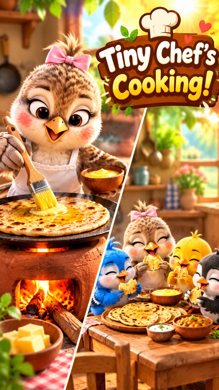 When a Baby Bird is a Master Chef! 🥞 (Relaxing Animation
