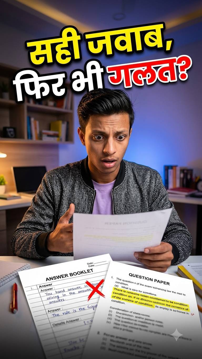 Title: सही जवाब देकर भी नंबर कट गए! 😳 असली गलती क्या थी? #StudentLife #ExamTips #HindiShorts