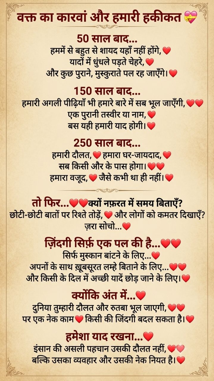 नफरत में समय मत  बिताये