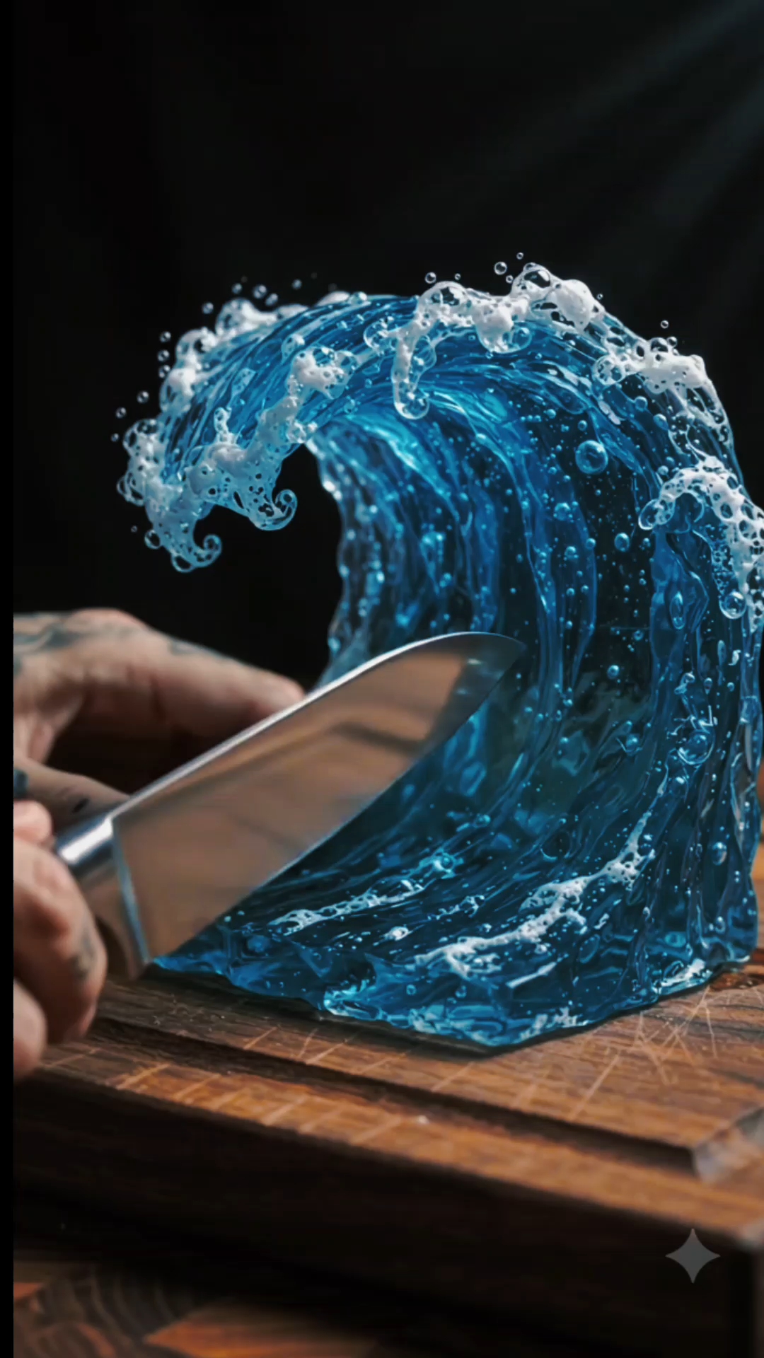 Cutting a Mini Tsunami Wave 🌊🐟 What’s Hidden Inside?! 🤯 #shorts #viral #new