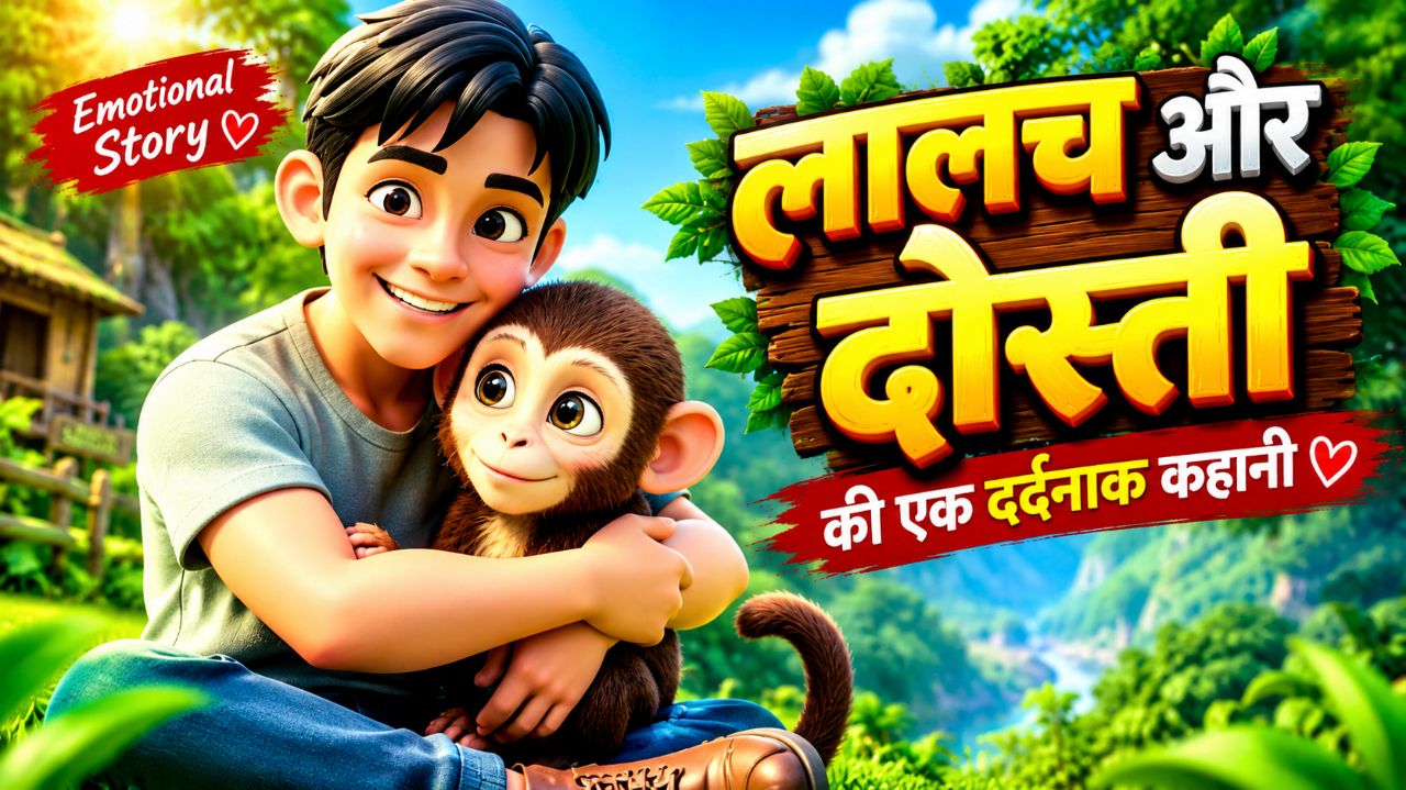 Greed and Friendship: A Heartbreaking Story | The Unbreakable Bond Between a Boy and a Monkey |Hindi