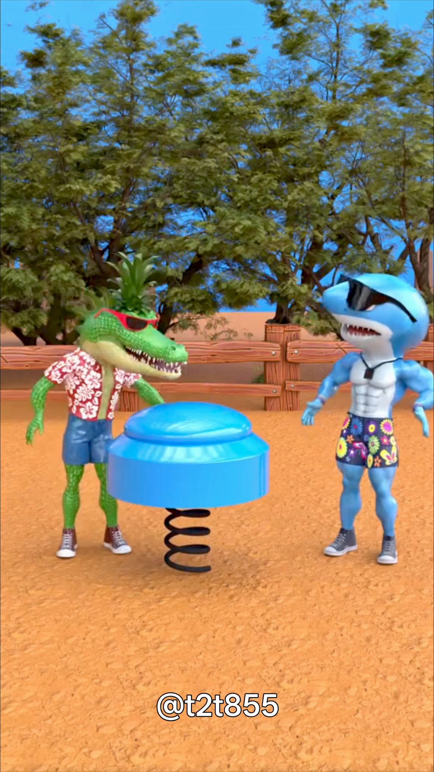 Magic Button Turns Into a Trampoline! 🌭🦈🐊 | Funny 3D Animation Shorts