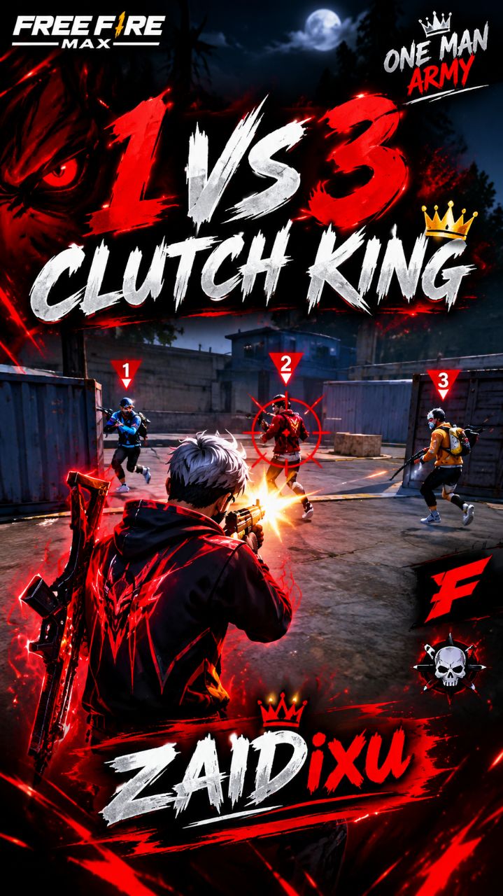 1V3 CLUTCH 😈🔥 | ONE MAN ARMY 💀 | FREE FIRE SHORTS 🎮 #shorts
