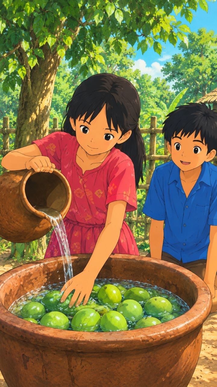 1990s Childhood Memories ❤️ | Making Tangy Hog Plum Pickle with Friends 🌿