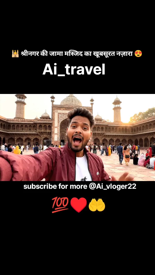 🕌 श्रीनगर की जामा मस्जिद का खूबसूरत नज़ारा 😍 | AI Vlogging #Shorts