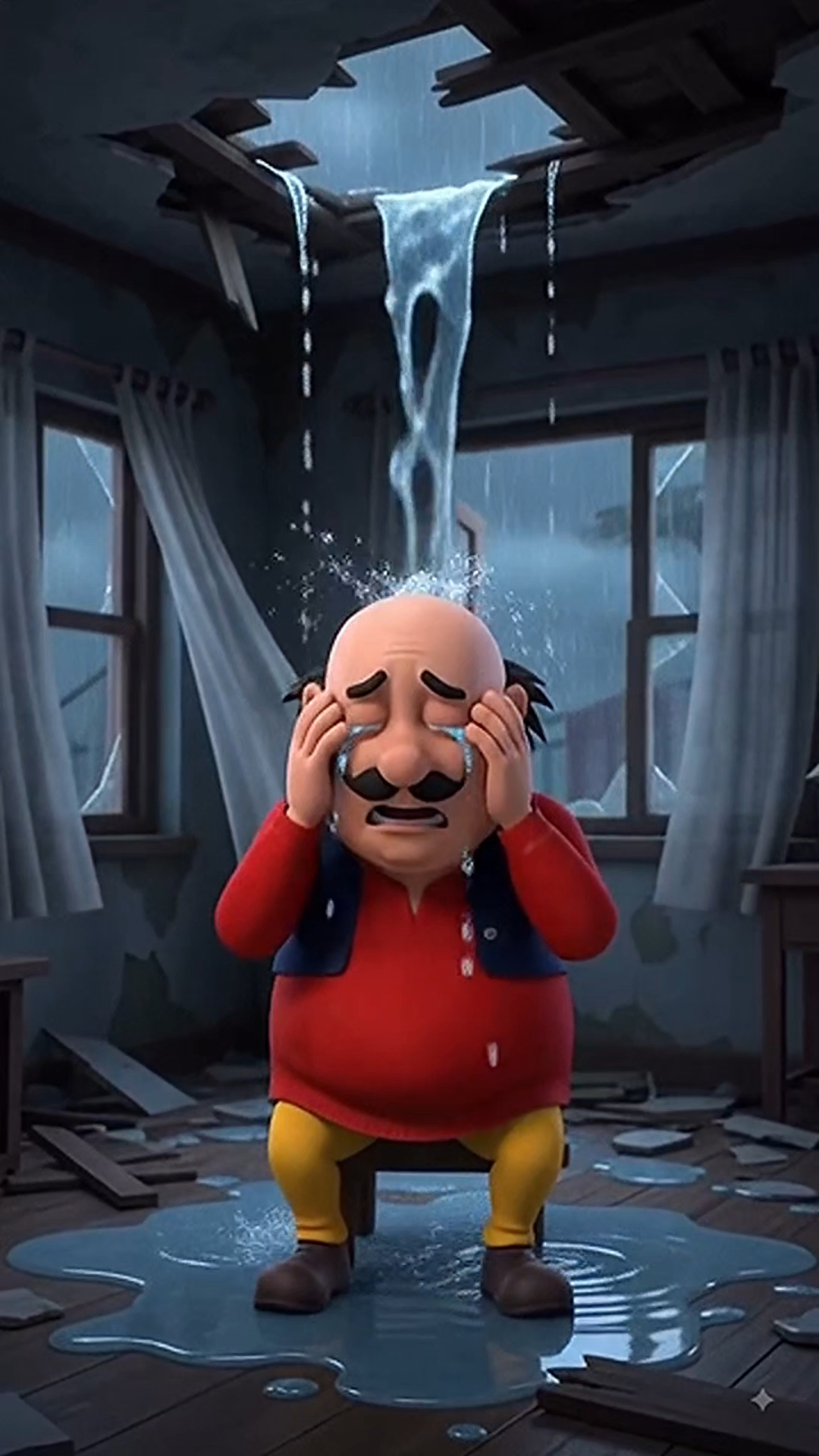 Motu ka ghar Tut gayaa😯 #motupatlu