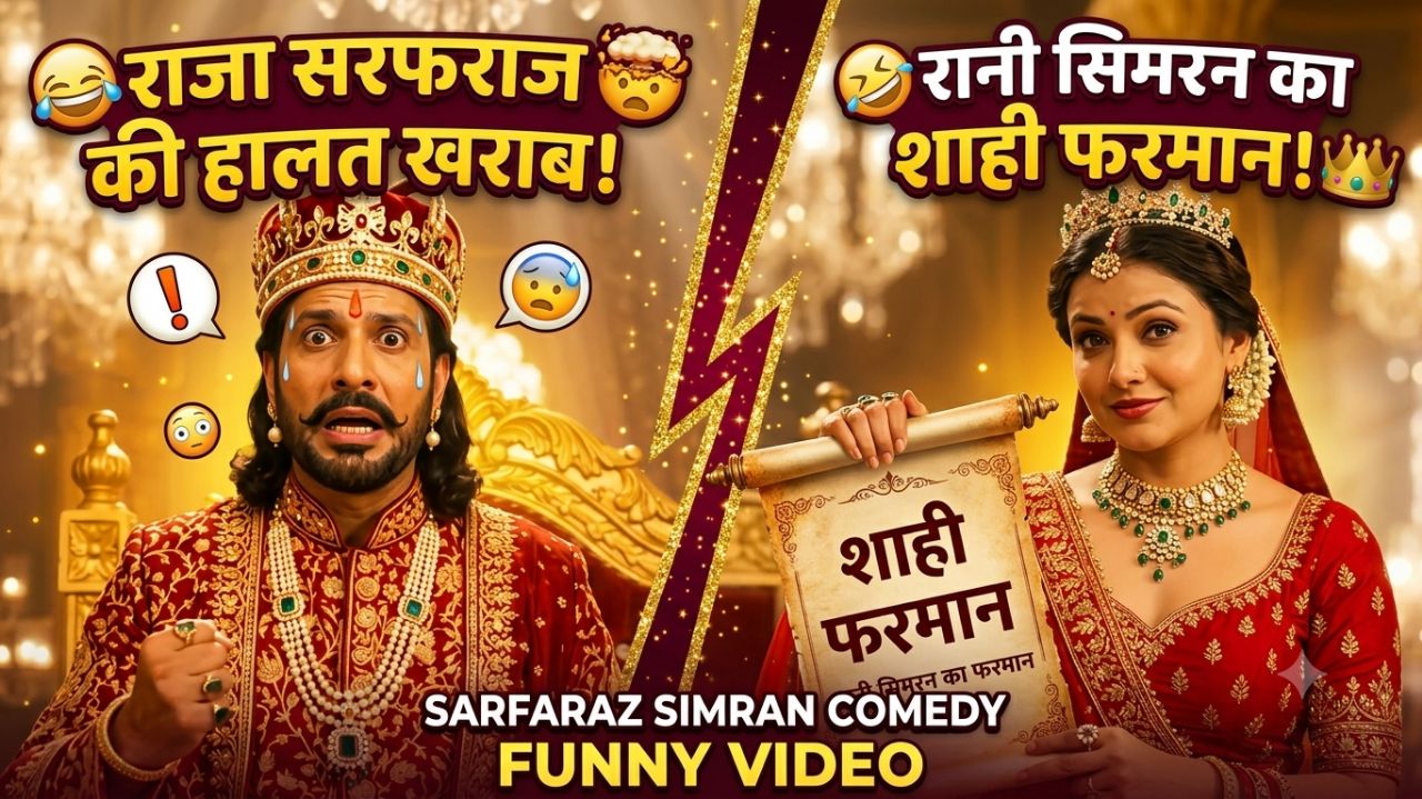 😂 राजा सरफराज की हालत खराब 🤣 रानी सिमरन का शाही फरमान 👑 | Sarfaraz Simran Comedy | Funny Video