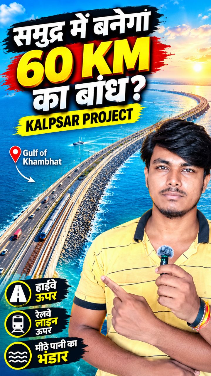 😱समंदर के बीच बनेगा 60 KM का बांध ! ऊपर दौड़ेगी ट्रेन और गाड़ियाँ🔥💯 #shorts