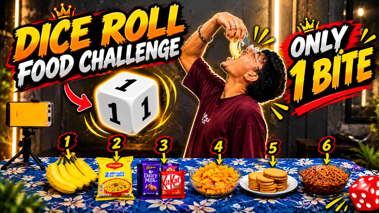 🎲 Dice Roll Food Challenge 😂 | ONLY 1 BITE 😱🔥 #shorts