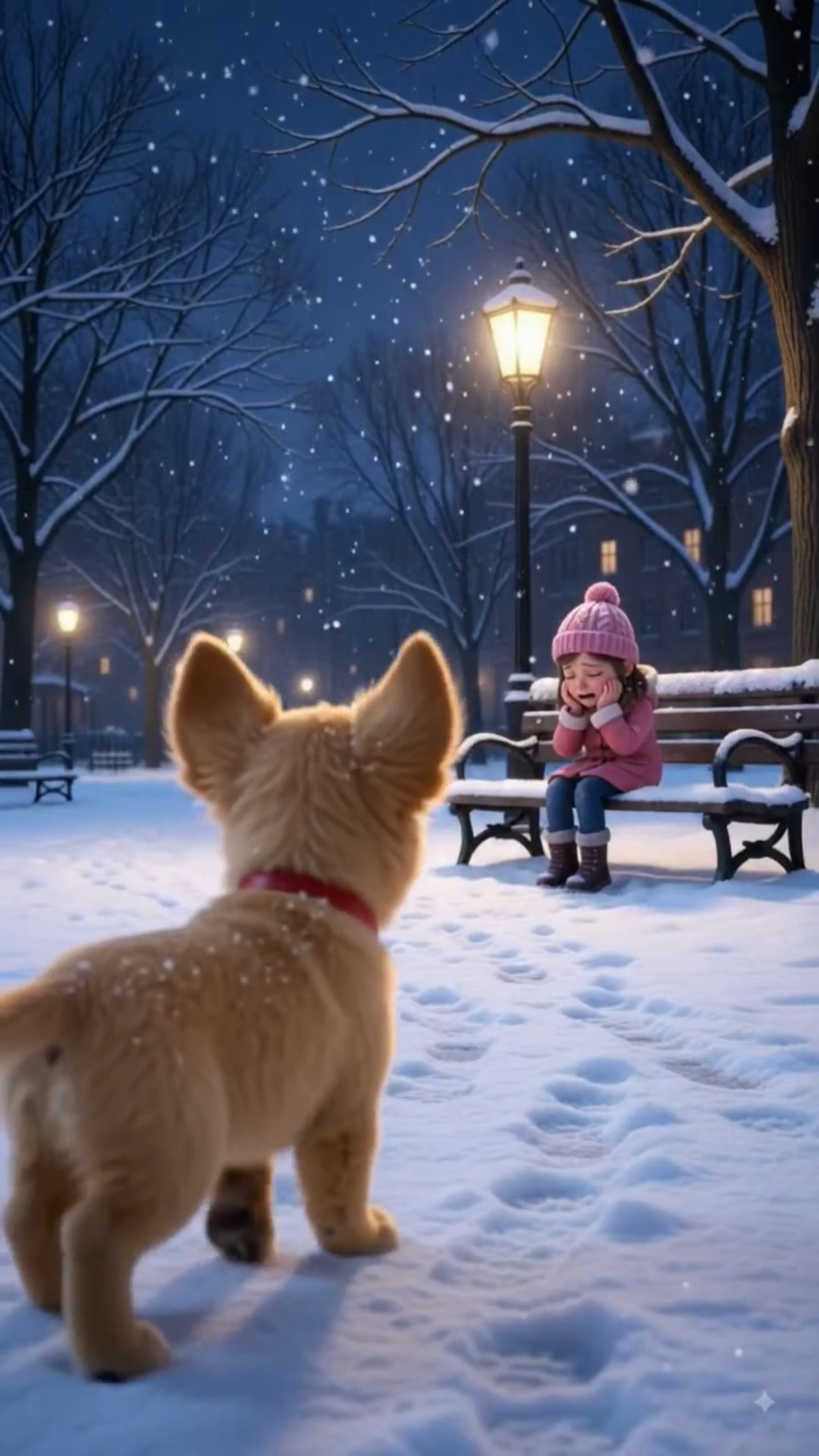 🐶 A Brave Puppy Saves a Little Girl in the Snow! ❤️❄️ #trending #shorts